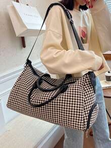 Dedoo Túi hành lý sức chứa lớn khi đi du lịch, Túi vải thô nhẹ xách tay, Túi đựng đồ qua đêm đa năng - màu đen - Xem 3