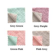 5/10/20pcs Multi-Purpose Cleaning Towel, Easily Remove Grease And Stains, Super Absorbent Coral Fleece Cleaning Cloth, Kitchen Degreasing Dishcloth, Cleaning Supplies, Random Colors