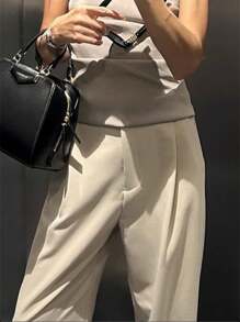 Fkmoda Tailored Palazzo Pants - Nude - View 3