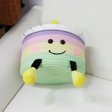 OYHOMO Penguin Shaped Storage Basket Rope Woven Basket With Lid, Organizing Toy Snack Small Tidy Basket Bedroom Gifts Empty Shelves Basket Closet Organizer Dresser Decor Makeup Jewelry Keys Storage Box Container - Green - View 11