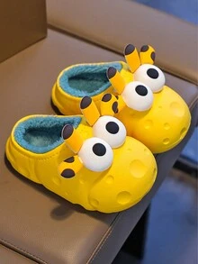1 Đôi Dép Đi Trong Nhà Trang Trí Mắt Lớn Unisex Ấm Áp, Thích Hợp Cho Mặc Trong Nhà Hàng Ngày - Màu vàng - Xem 3