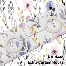 1 件无钩浴帘带卡入式织物内衬套装适用于浴室、花卉和植物园粉紫春季印花浴帘带透明顶部窗口、防水可洗、70.8x74 英寸 - 彩色 - 查看 10