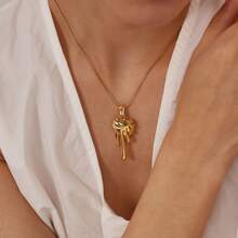 Collar con colgante de corazón de lava de acero inoxidable de lujo, joyería de diseño único y de moda apta para uso diario, San Valentín