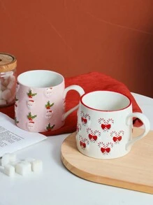 1 件 600 毫升圣诞老人陶瓷杯，大容量圣诞卡通图案咖啡杯，圣诞老人、雪人、胡桃夹子、圣诞糖果、圣诞鸟图案热牛奶杯，适合圣诞派对饮料，大号早餐/酸奶杯，礼物和家居装饰返校 - 彩色 - 查看 7