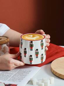 1 件 600 毫升圣诞老人陶瓷杯，大容量圣诞卡通图案咖啡杯，圣诞老人、雪人、胡桃夹子、圣诞糖果、圣诞鸟图案热牛奶杯，适合圣诞派对饮料，大号早餐/酸奶杯，礼物和家居装饰返校 - 彩色 - 查看 9