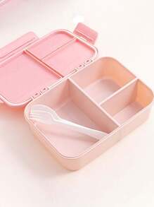 1 套塑料 PP 纯色方形可微波重复使用便当盒，适合办公室职员、学生、户外、露营、学校用品 - 彩色 - 查看 4