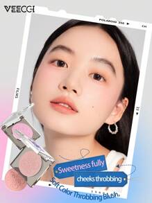 VEECCI 柔和色彩 悸动哑光腮红粉 高度着色 持久自然腮红 - K03 Sea Salt Rose - 查看 2
