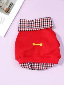1 bộ đồ cho mèo, quần áo chống rụng lông cho chó mèo mùa thu đông - Đỏ - Xem 4