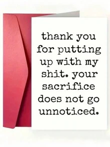 1 张带信封的感谢贺卡，适合伴侣、家人、朋友、同学、办公室学习用品，完美的生日周年纪念礼物，适合返校