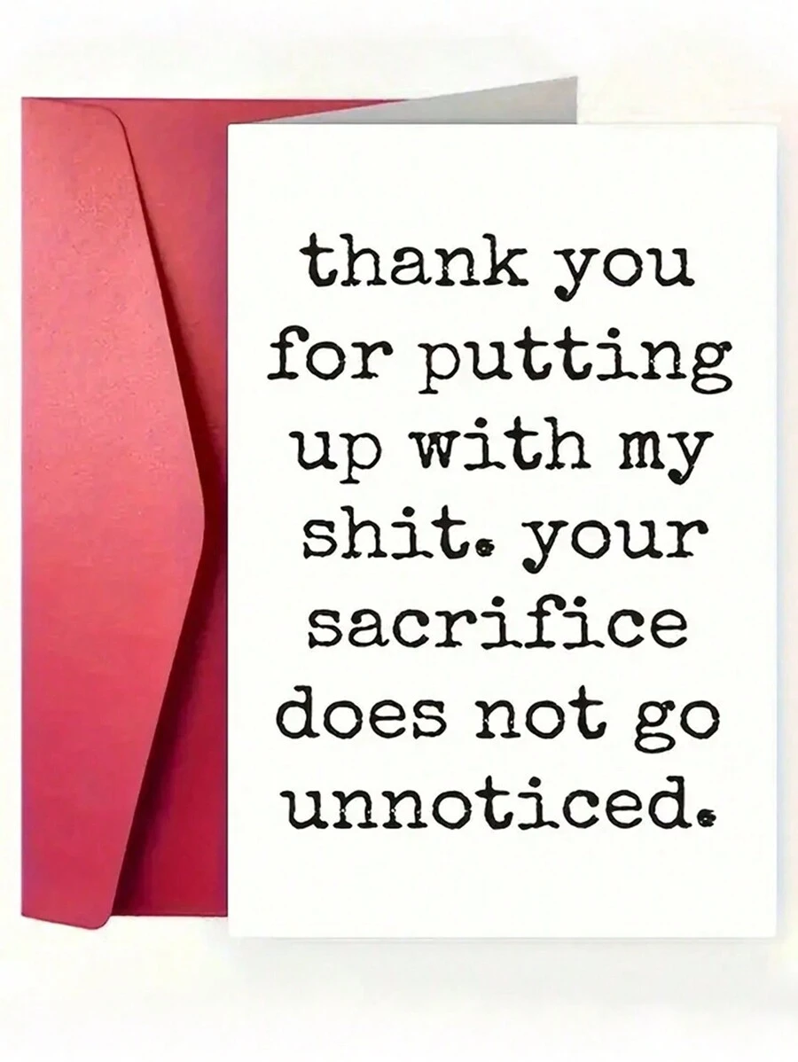 1 张带信封的感谢贺卡，适合伴侣、家人、朋友、同学、办公室学习用品，完美的生日周年纪念礼物，适合返校