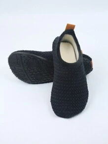 Dép đi trong nhà họa tiết cừu thêu họa tiết mới lạ, trang trí nơ cho nữ, dép đi trong nhà mềm mại ấm áp, lót nhung chống trượt, dép đi trong nhà/trong nhà, thích hợp cho mùa đông - màu đen - Xem 4