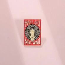 A Symbol Of Art And Peace: High Quality 'Make Art Not War' Creative Brooch Pin For Clothes Bag Charm School Office Accessories Shirts Jacket Jewelry Halloween Autumn-Winter Accessories,Suitable For Teens, Youth,Men,Casual, Outdoor, Athletic, Vacation, Graduation Gifts, Birthday, Daily Wear Clothes Pin Funny Cute Teacher Gifts Costume Accessories Bag Charms Christmas Men Gifts Bag Pins