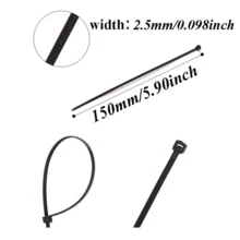 100 件装电缆扎带套装，尼龙扎带防水、防滑、防断裂，适用于家庭、办公室和工业电缆管理 - 彩色 - 查看 7