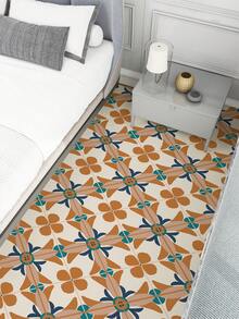 9 buc. Autocolante din vinil cu imprimare florală vintage, detașabile, rezistente la apă, autoadezive, rezistente la umiditate, potrivite pentru bucătărie, baie, dormitor, birou, școală - portocaliu/gri/negru, 7,87 inchi * 7,87 Inchi/11,81 * 11,81 inci