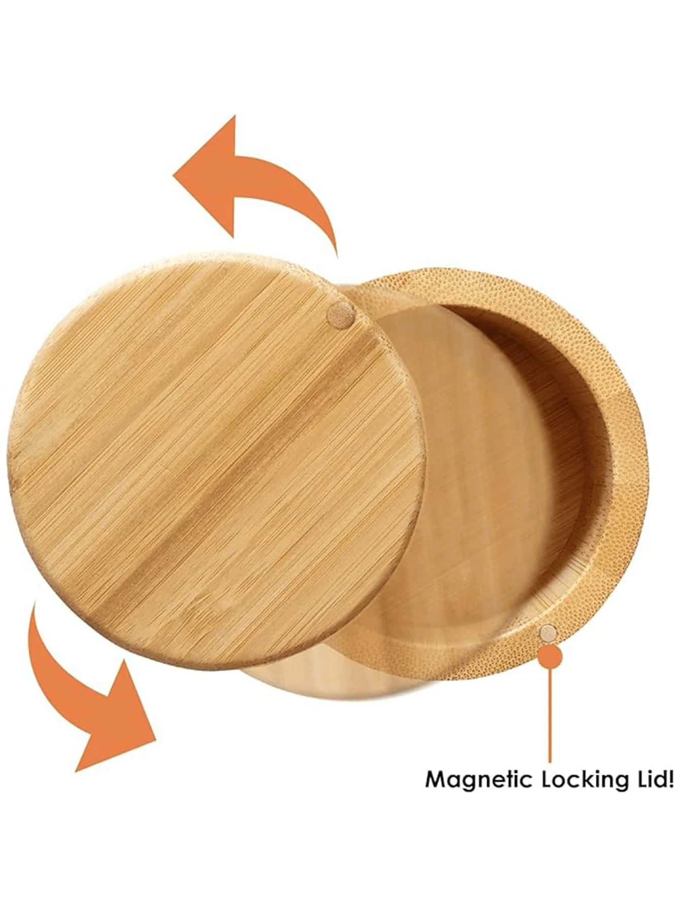 Large Capacity Bamboo & Wood Storage Box, Salt & Pepper Shakers Spice