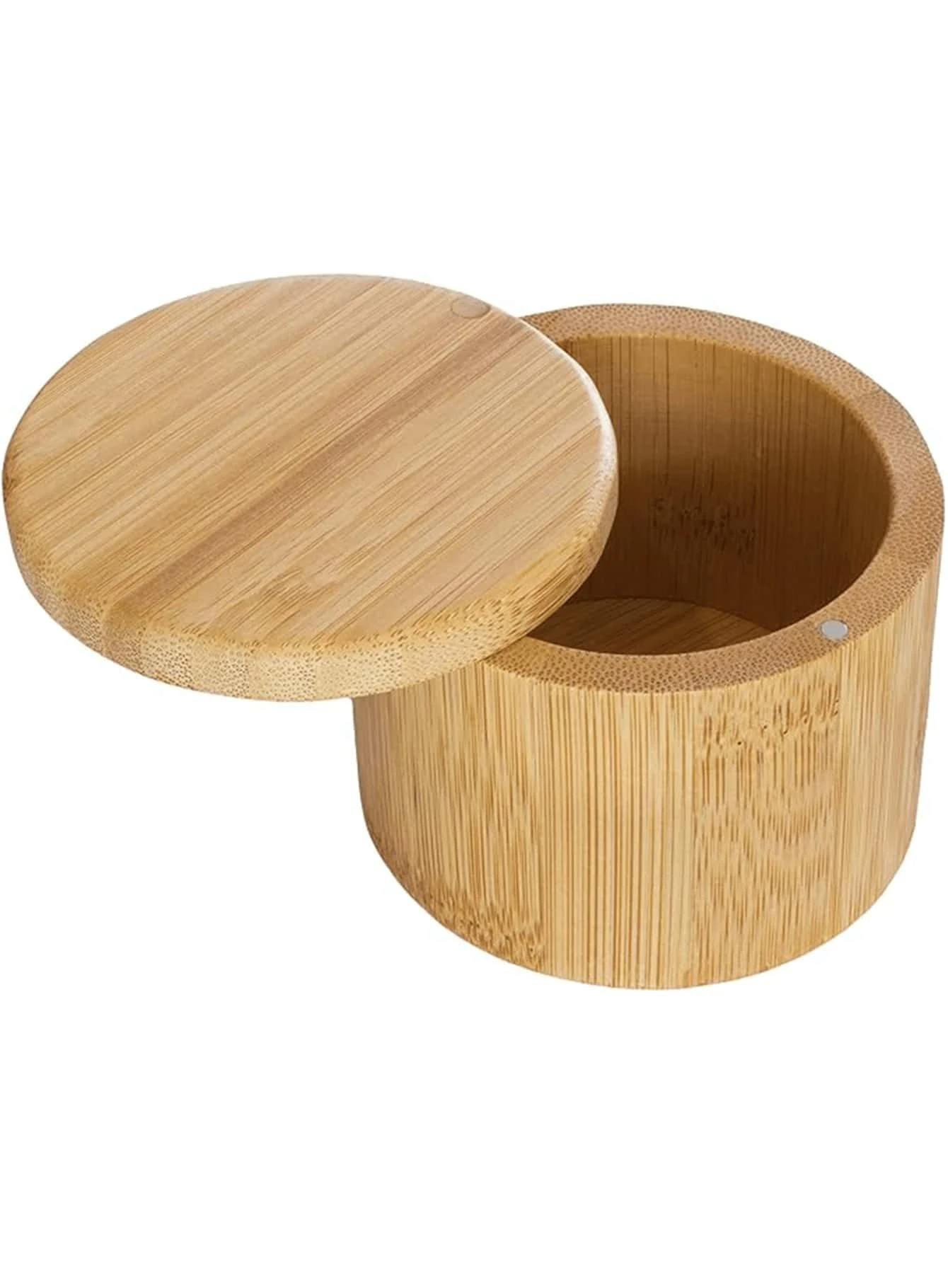 Large Capacity Bamboo & Wood Storage Box, Salt & Pepper Shakers Spice
