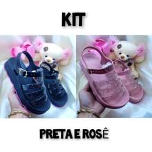 Kit 2 Pairs Of Lupita Children's Glitter Sandals Stylish Girl Birken Fashion Blogger! - Màu hồng gỉ - Xem 1