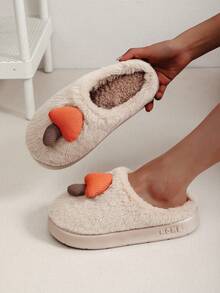 Dép đi trong nhà chống trượt đế dày lót nhiệt mùa đông cho nữ - Màu Khaki - Xem 2