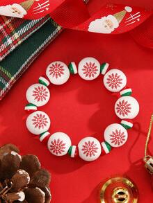 1 món quà Giáng sinh, vòng tay co giãn bằng hạt thủ công họa tiết cây thông Noel dành cho phụ nữ, trang sức thời trang, đồ trang trí tiệc ngày lễ, màu hạt ngẫu nhiên đỏ, trắng và xanh lá cây - Nhiều màu - Xem 12