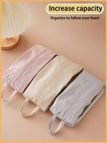 袜子和内衣收纳袋便携式旅行化妆包拉链分类小包大容量折叠挂式配件袋多功能旅行收纳袋 - 彩色 - 查看 1