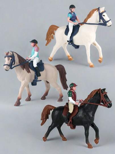 1 件大型空心静态仿真骑马模型玩具，儿童角色扮演与亲子互动，赛马场景装饰，男孩玩具，儿童玩具，儿童玩具，女孩玩具