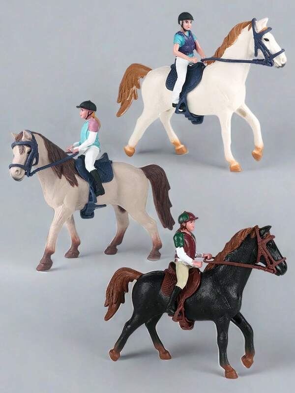 1 pièce Modèle de jeu de simulation de course à cheval creux et grande taille. Jouet de rôle pour enfants et interaction parent-enfant. Décoration de scène de course de chevaux. Jouets pour garçons, jouets pour enfants, jouets pour filles.