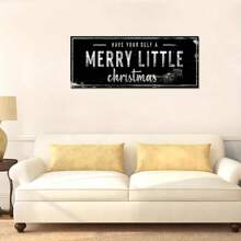 1 buc. Decor de perete mare de Crăciun fericit - Semn de sărbători fără ramă, perfect pentru decorarea sărbătorilor acasă și la birou, decorare interioară, decorare de Crăciun, decorare cameră - Multicolor - Vizualizare 4