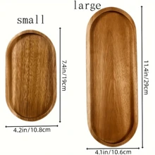 1/2/3 piezas Bandeja de madera de acacia, bandeja para desayuno, bandeja para comedor/cocina, bandeja para frutas, bandeja para café, bandeja para té, bandeja para aperitivos, pieza decorativa para la sala de estar, adecuada para hoteles, restaurantes, hogares, fiestas, Acción de Gracias, Navidad, Año Nuevo, bandeja multiusos para exteriores