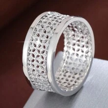 1枚时尚个性化四叶镂空设计戒指，女士休闲礼物 - 彩色 - 查看 2