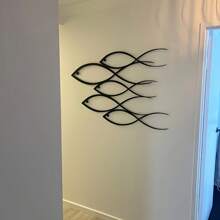 1 件金属鱼群壁画 - 航海海岸装饰，金属壁挂乔迁礼物，家居装饰，房间装饰，墙壁装饰 - 黑色 - 查看 6