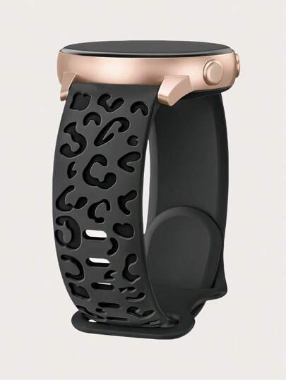 Dây đeo thể thao silicon mềm 20mm khắc họa tiết da báo, tương thích với Samsung Galaxy Watch, Honor, Garmin, Amazfit, Garmin Vivoactive 6/5/3/3 Music, Venu Sq 2/Forerunner 55, Gizmo Watch 3 2 1/Gabb Watch 3 2, Cosmo Jr Track Kid Watch dành cho cả nam và nữ.