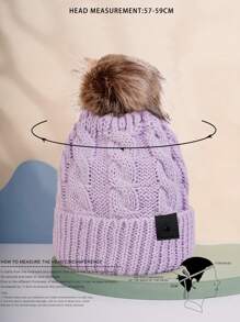 1pc Unisex Ski Hat, Y2K Style Logo Label Knit Cap, Outdoor Windproof Casual Beanie, Warm Winter Hat Suitable For Commuting
