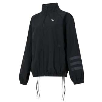 Adidas Originals 女士三叶草编织风衣夹克，户外运动休闲宽松立领飞行员夹克