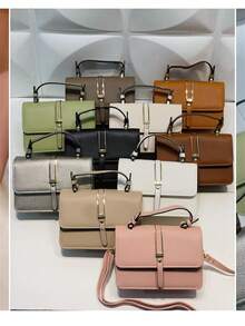 Fashion Women's Crossbody Shoulder Bag - Màu be - Xem 2