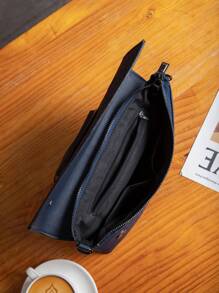 Luxury PU Leather Crossbody Bag, Fashionable Women's Versatile Tote Bag, Chic Alligator Pattern Handbag - Blue - View 4