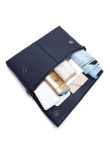 Luxury PU Leather Crossbody Bag, Fashionable Women's Versatile Tote Bag, Chic Alligator Pattern Handbag - Blue - View 7