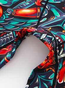 Calzoncillos tipo bóxer largos para hombre de Halloween, de ajuste elástico y delgado, con estampado digital de feroz guerrero calavera, libres de rozaduras, para deportes al aire libre y uso casual, de secado rápido
