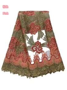 瑞士最新尼日利亚法国瑞士薄纱蕾丝派对用 2025 绿色/金色新设计非洲花边蕾丝面料