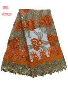 瑞士最新尼日利亚法国瑞士薄纱蕾丝派对用 2025 绿色/金色新设计非洲花边蕾丝面料