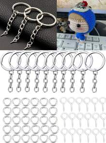 可爱（大号）110 件钥匙圈环，适用于工艺品，包括带跳环的钥匙圈螺丝，适用于 DIY 钥匙扣工艺品、圣诞礼物、纪念品、汽车配件、包袋、饰品、学校哥特 Y2k - 30#鑰匙圈+跳環+眼釘 - 查看 7