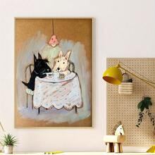 1 幅狗油画海报，动物壁画，帆布印刷，简约现代风格墙壁装饰，适用于客厅、卧室、浴室，无框 - 彩色 - 查看 4