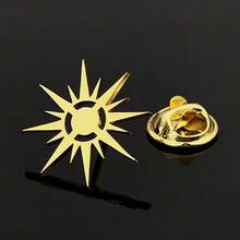 1 chiếc trâm cài áo kim loại hình mặt trời cổ điển, ghim cài áo bằng thép không gỉ cho áo khoác công sở, quà tặng trang sức thời trang - trâm - Xem 1