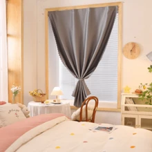 卧室遮光窗帘 家用隔热遮阳窗帘 无需钻孔 窗饰 纯色 简约风格 四季适用 带遮阳涂层 隔音降噪 遮光布 - 彩色 - 查看 7