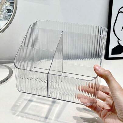 1 件透明化妆品收纳盒，桌面化妆刷护肤笔架，化妆盒收纳架管，房间，家居，卧室生日，婚礼，书桌，架子，配件，礼品盒，有趣的礼物，存储，圣诞节家居装饰，装饰，圣诞节，餐桌装饰，木托盘，老钱风格，花瓶，盘子，木托盘，盘子，咖啡桌，装饰托盘，餐桌装饰，家居饰品，黑色饰品，沙发扶手托盘，波西米亚风格，适用于假日海滩，浴室系列，卧室系列，大容量