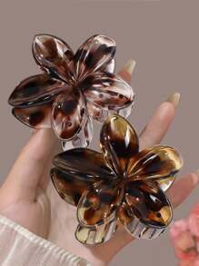 Bộ 2 kẹp tóc lớn thiết kế hoa ombre bằng acrylic, thanh lịch và dễ thương để búi tóc, thích hợp để đeo hàng ngày - Nhiều màu - Xem 5