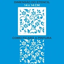 STENCIL 14 X 14 FLORAL WITH HOLLOW REPEATED FOR PAINTING ON FABRIC MDF WOOD WALL FLOOR PAPER T-SHIRT DISHTOWEL STENCIL - trắng - Xem 3
