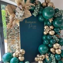 129pcs Green & Gold Balloon Arch Kit, Emerald Green Metallic Gold Balloon Set For Birthday Wedding Christmas New Year Party Decor