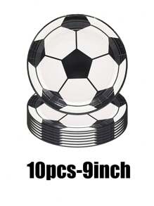 68pcs Disposable Soccer Theme Paper Plates, Cake Plates, Party Plates, Birthday Plates, Suitable For Birthday Party, Gathering, Picnic, Camping, BBQ, Beach Party - Multicolor - View 9