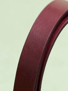 High-End Fashion Urban Lady Gold Plated Burgundy Leather Belt, Versatile For Various Occasions: Casual, Elegant, Business, Party, Vintage, Sexy, Cute, Aristocratic Summer, School Fall, Autumn, Halloween