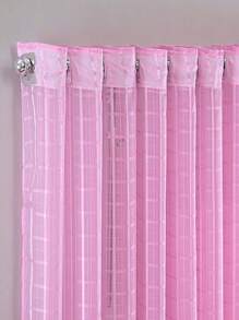 Charm Decoration Checkered Voile Living Room Curtain 3.00x2.20 - Màu Hồng baby - Xem 4